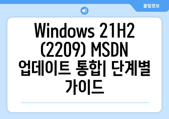 Windows 21H2 (2209) MSDN 업데이트 통합| LTSC & 19045 버전 지원 | 상세 가이드 & 적용 방법