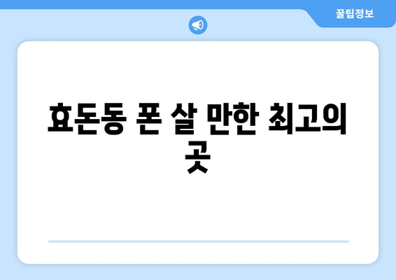 효돈동 폰 살 만한 최고의 곳