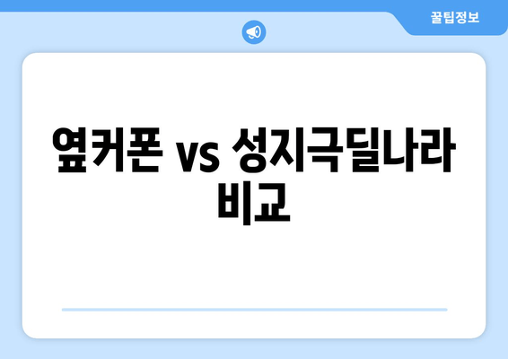 옆커폰 vs 성지극딜나라 비교