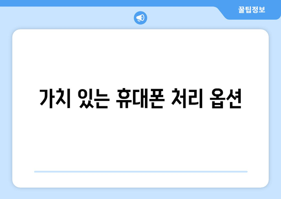 가치 있는 휴대폰 처리 옵션