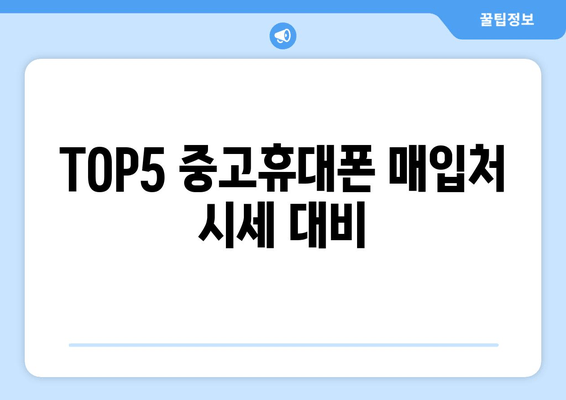 TOP5 중고휴대폰 매입처 시세 대비