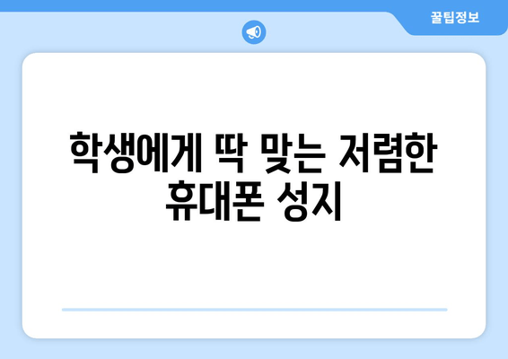 학생에게 딱 맞는 저렴한 휴대폰 성지