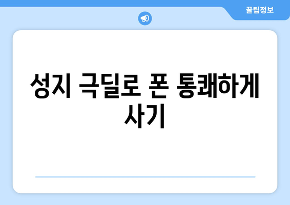 성지 극딜로 폰 통쾌하게 사기