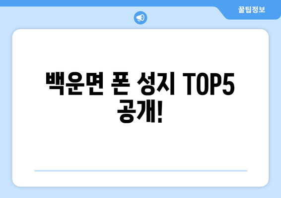 백운면 폰 성지 TOP5 공개!