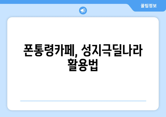 폰통령카페, 성지극딜나라 활용법