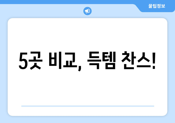 5곳 비교, 득템 찬스!