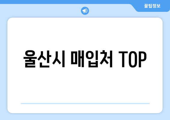 울산시 매입처 TOP