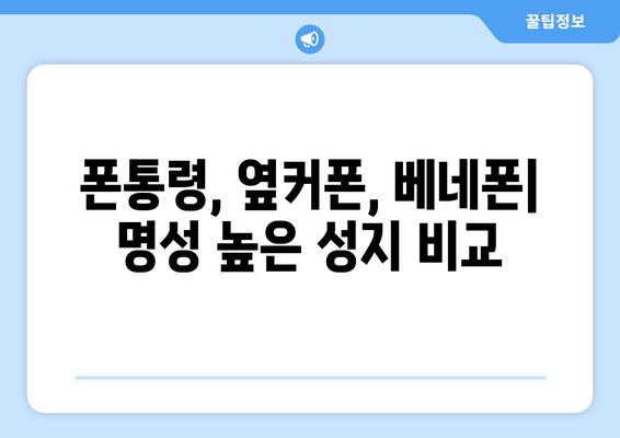 폰통령, 옆커폰, 베네폰| 명성 높은 성지 비교