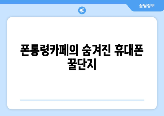 폰통령카페의 숨겨진 휴대폰 꿀단지