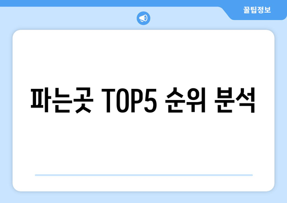 파는곳 TOP5 순위 분석