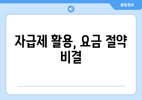 자급제 활용, 요금 절약 비결