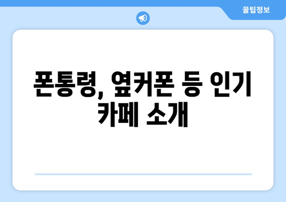 폰통령, 옆커폰 등 인기 카페 소개