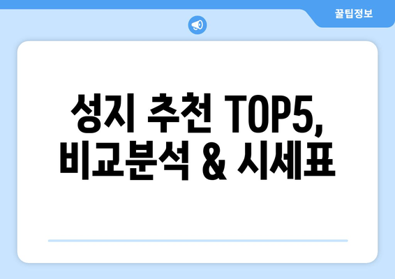 성지 추천 TOP5, 비교분석 & 시세표