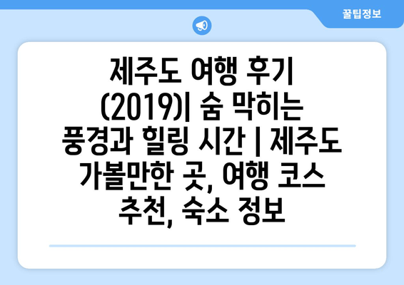 제주도 여행 후기 (2019)| 숨 막히는 풍경과 힐링 시간 | 제주도 가볼만한 곳, 여행 코스 추천, 숙소 정보