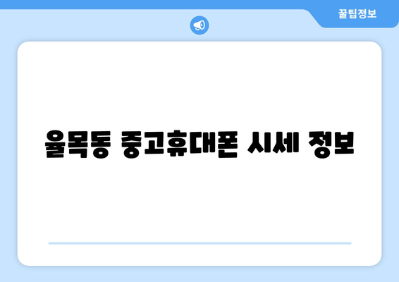 율목동 중고휴대폰 시세 정보