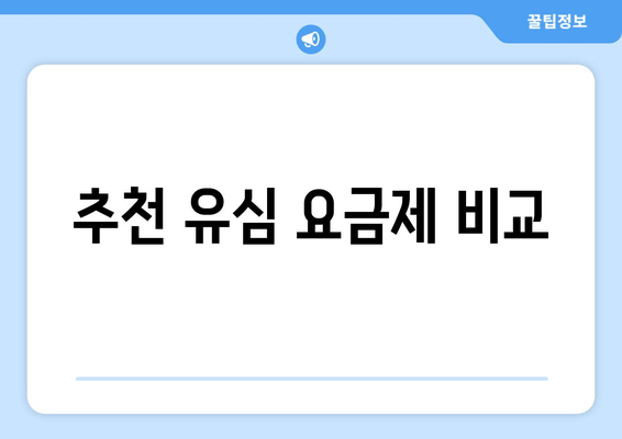 추천 유심 요금제 비교