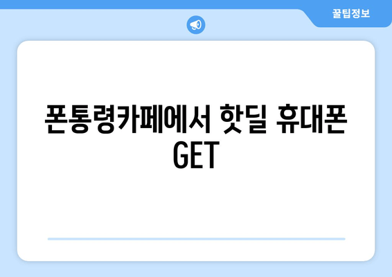 폰통령카페에서 핫딜 휴대폰 GET