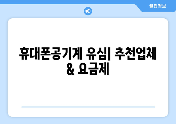 휴대폰공기계 유심| 추천업체 & 요금제