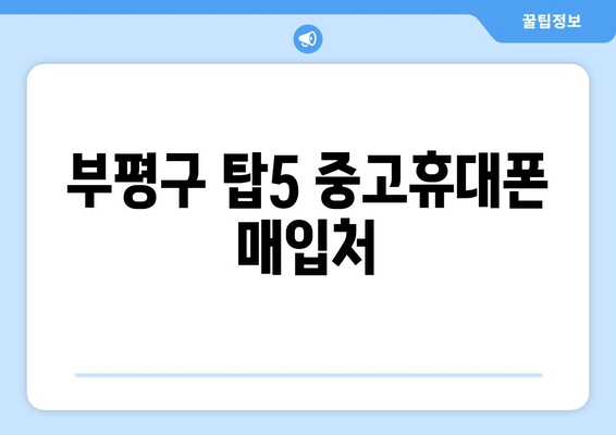 부평구 탑5 중고휴대폰 매입처