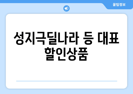 성지극딜나라 등 대표 할인상품