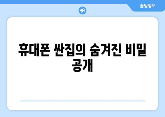 휴대폰 싼집의 숨겨진 비밀 공개