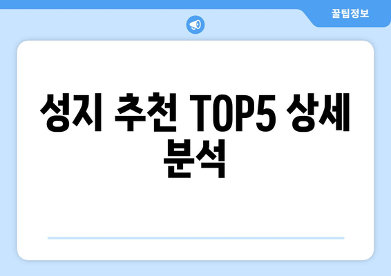 성지 추천 TOP5 상세 분석