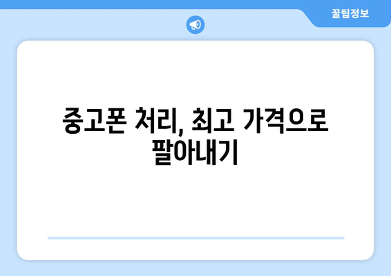 중고 휴대폰 처리, 최고 가격으로 팔아내기