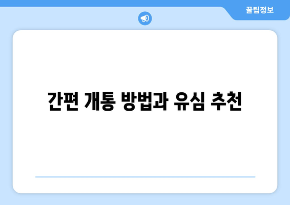 간편 개통 방법과 유심 추천