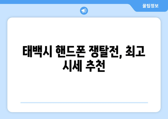 태백시 핸드폰 쟁탈전, 최고 시세 추천