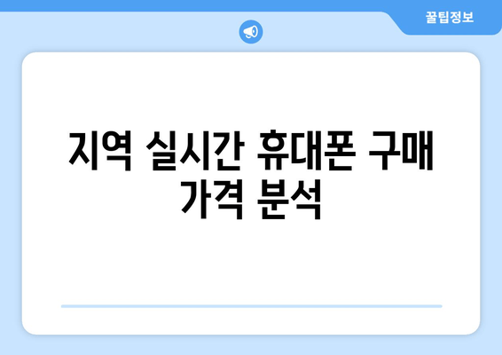 지역 실시간 휴대폰 구매 가격 분석