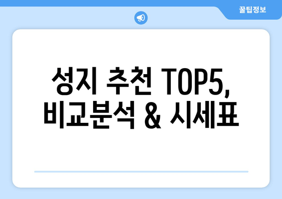 성지 추천 TOP5, 비교분석 & 시세표