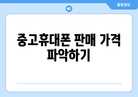 중고휴대폰 판매 가격 파악하기