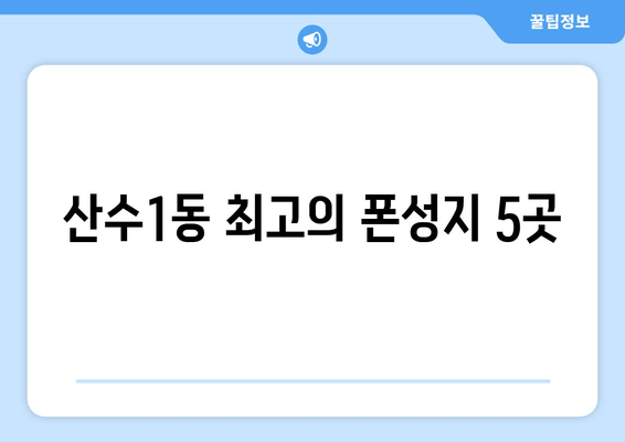 산수1동 최고의 폰성지 5곳