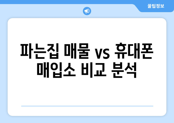 파는집 매물 vs 휴대폰 매입소 비교 분석