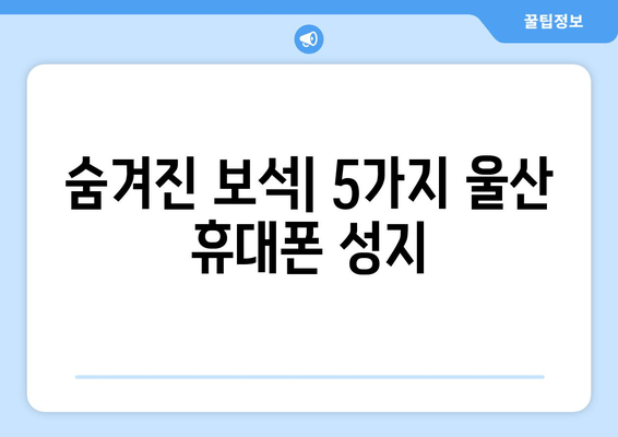 숨겨진 보석| 5가지 울산 휴대폰 성지