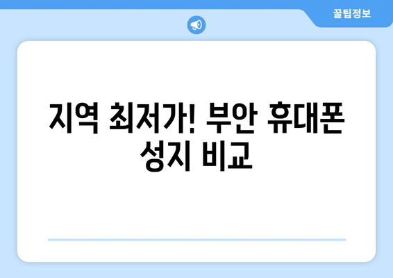 지역 최저가! 부안 휴대폰 성지 비교