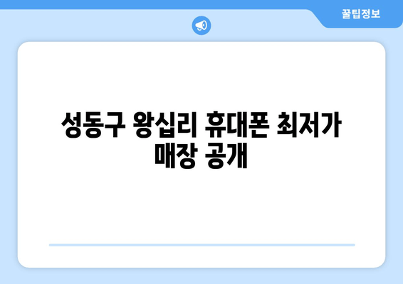 성동구 왕십리 휴대폰 최저가 매장 공개