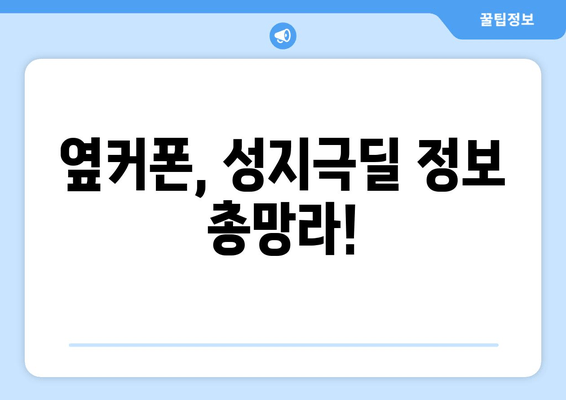 옆커폰, 성지극딜 정보 총망라!