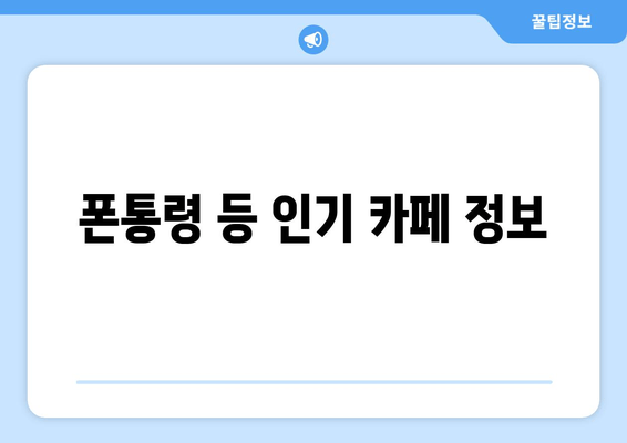 폰통령 등 인기 카페 정보