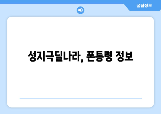 성지극딜나라, 폰통령 정보