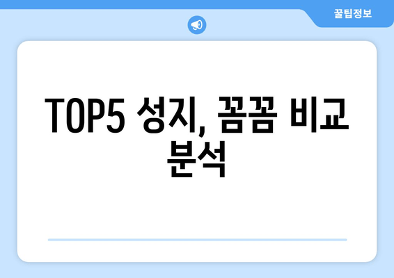 TOP5 성지, 꼼꼼 비교 분석