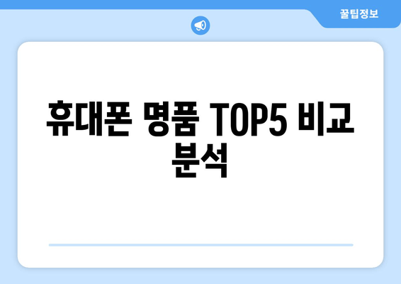 휴대폰 명품 TOP5 비교 분석
