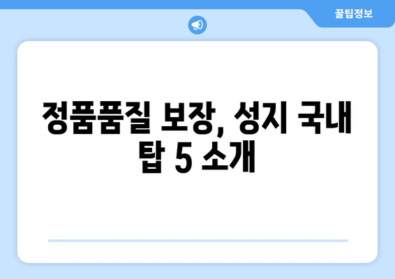 정품품질 보장, 성지 국내 탑 5 소개