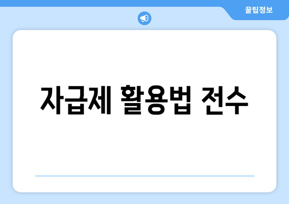 자급제 활용법 전수