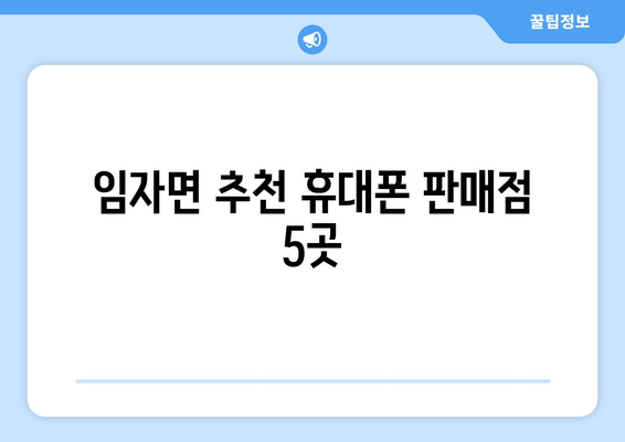 임자면 추천 휴대폰 판매점 5곳