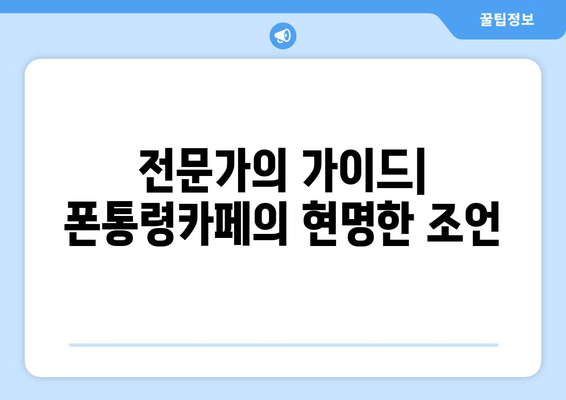 전문가의 가이드| 폰통령카페의 현명한 조언