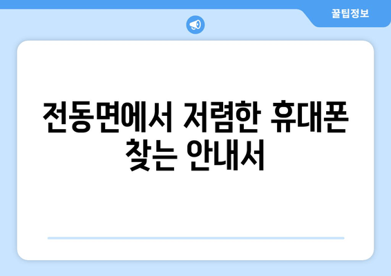 전동면에서 저렴한 휴대폰 찾는 안내서