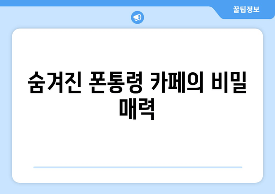 숨겨진 폰통령 카페의 비밀 매력