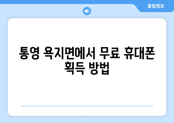 통영 욕지면에서 무료 휴대폰 획득 방법