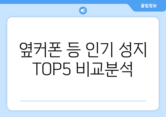 옆커폰 등 인기 성지 TOP5 비교분석